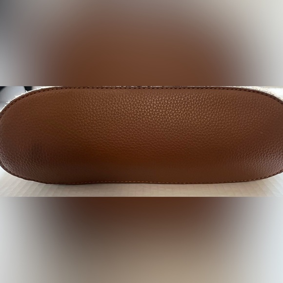 Tignanello Rattan and Faux Leather Diamond Patterned Tote Bag in Beige/Brown - Picture 9 of 9